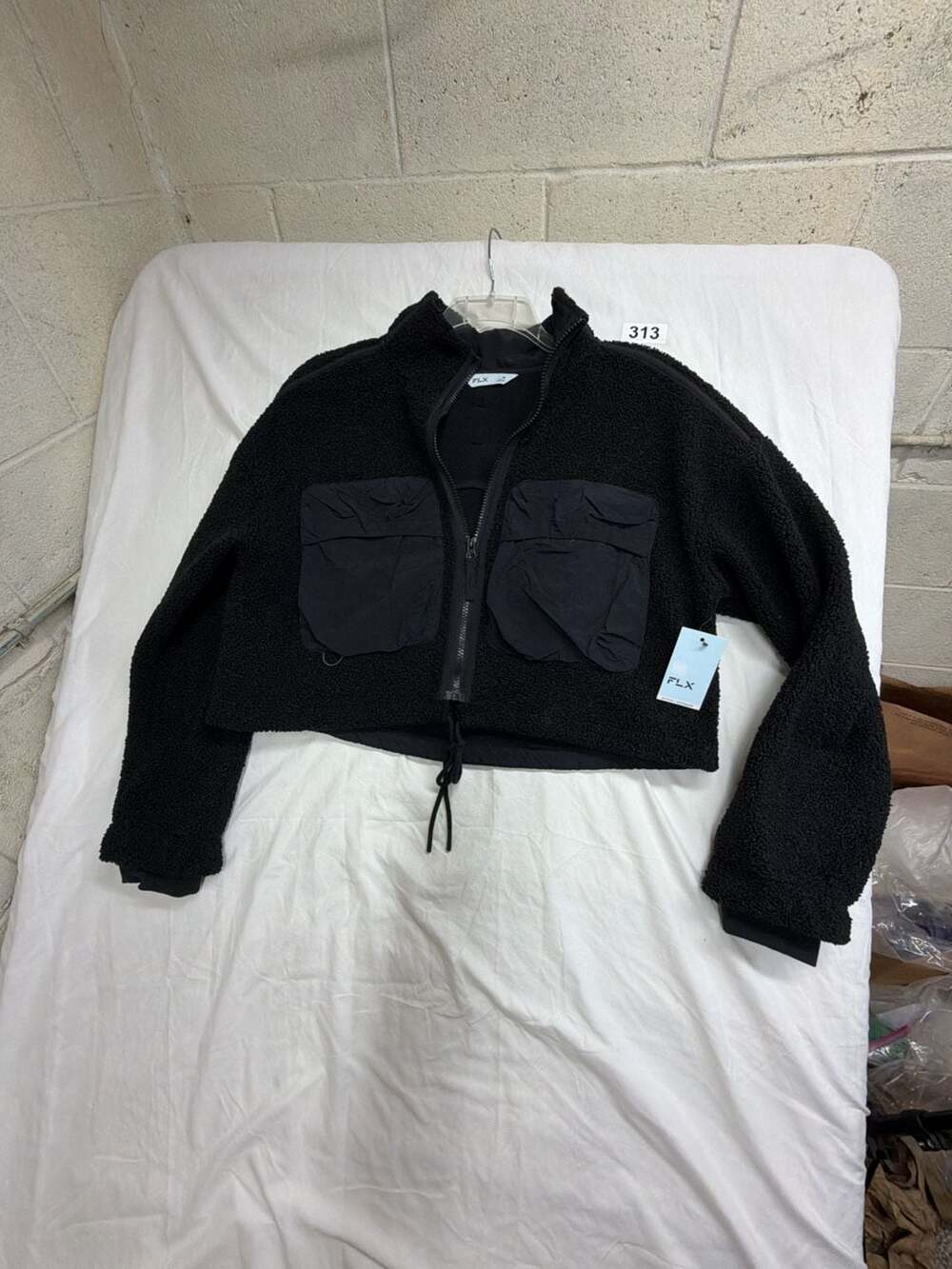 FLX Women's Patch Pocket Sherpa Jacket Mineral Black Size M